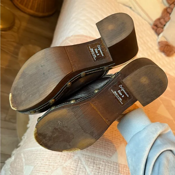 Black Leather Clogs Size 8 - Image 5