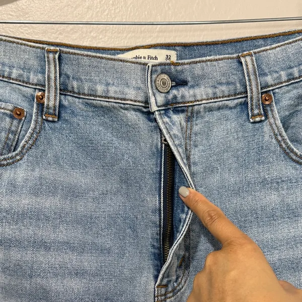 Abercrombie & Fitch the 90’s Blue Slim Straight ultra high rise Jeans 32/14S - Image 6