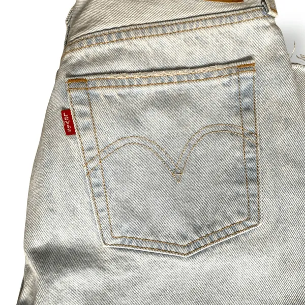 Levi’s 501 Original Floral Embroidered Straight Leg Jeans 28x30‎ Light Wash - Image 5