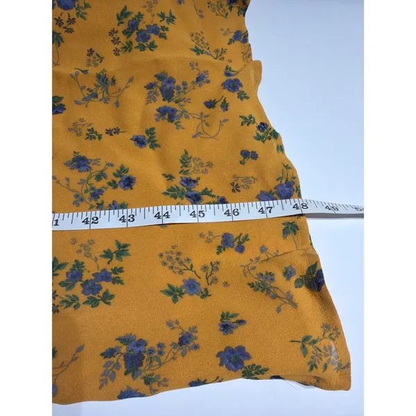 Reformation Winslow Floral Midi Dress Yellow Blue Slit Size 0 - Image 9