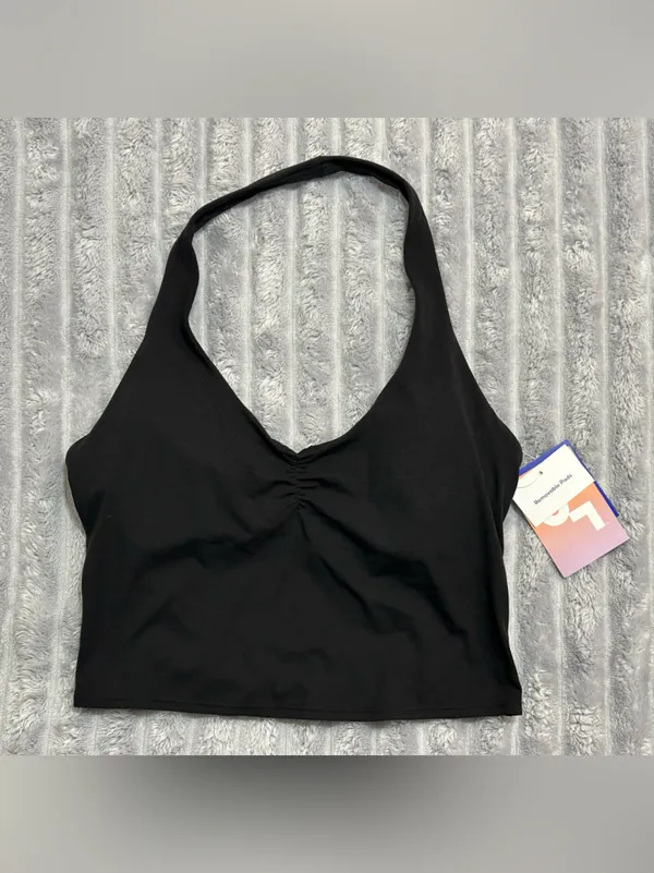 JoyLab Black Halter Crop Top - Image 3