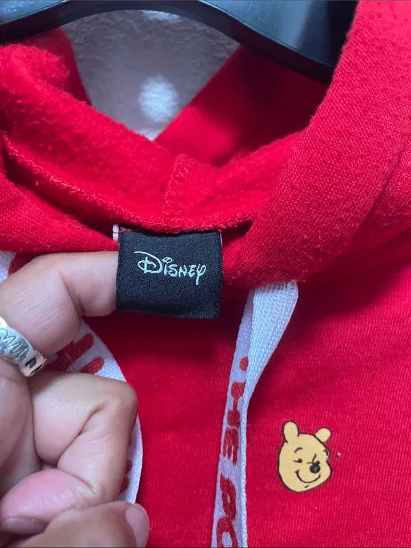 Disney Red Winnie the Pooh Cropped Hoodie Sweatshirt - Women - Image 5