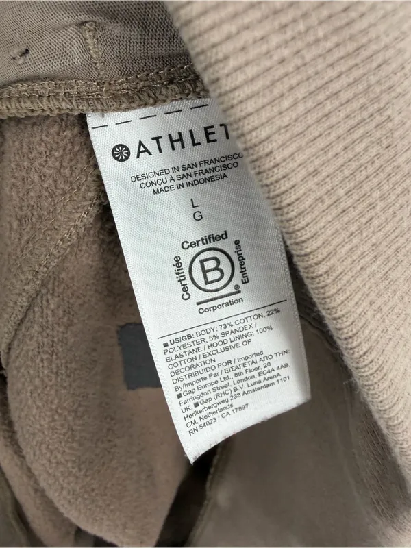 Athleta retro plush revive hoodie tan brown women’s L loungewear comfort - Image 3