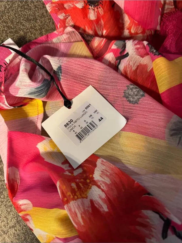 PEPITA Floral Pink & Yellow Lace-Trim Dressing Gown size 8 - Image 10