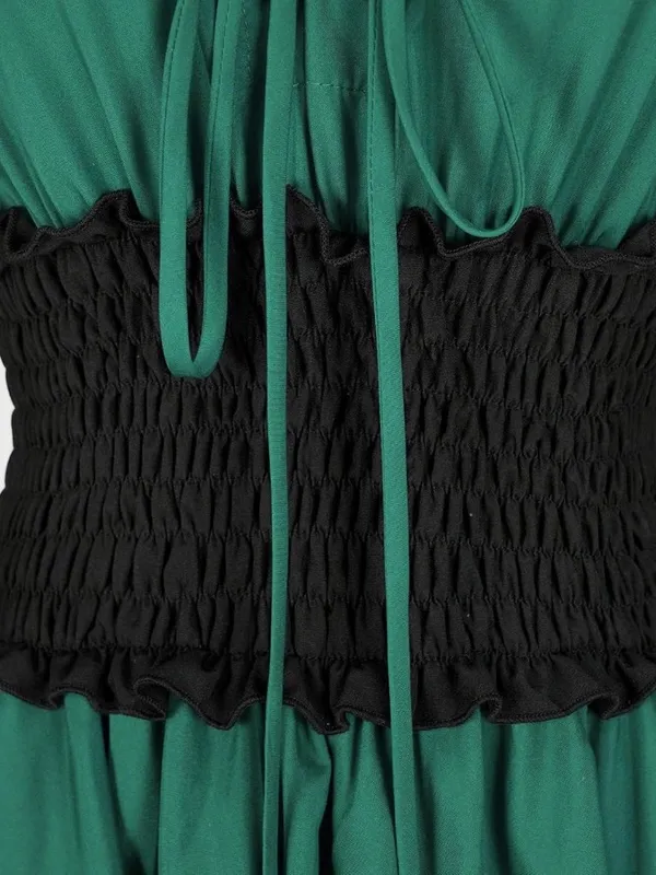 Green Renaissance Dress Medieval Costume Long Sleeve Victorian Women's MEDIUM - Image 6