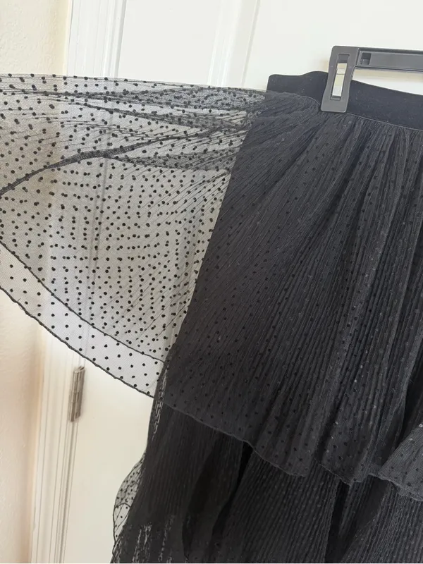 Zara Tiered Polka Dot Skirt Medium - Image 3