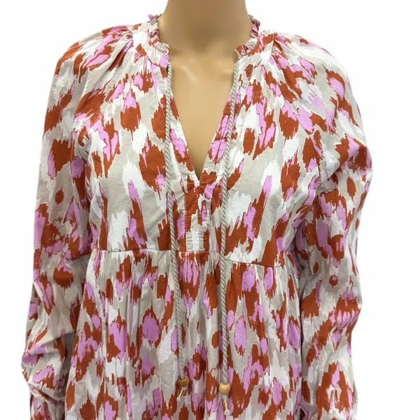 Jessica Simpson Cotton Boho Peasant Mini Dress Womens Medium - Image 4