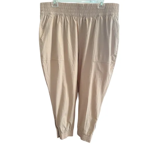 CALLA Women's Dust‎ Pink Jogger Pants Elastic Waist Zipper Ankle Size XXL - Image 3