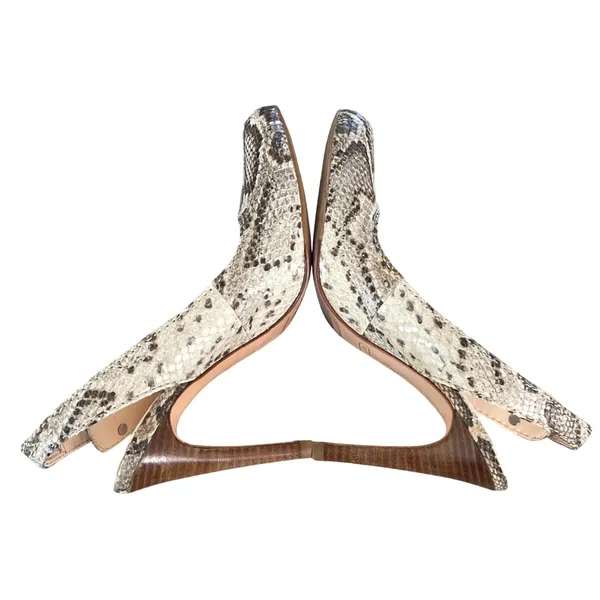 Coach Slingback Pumps Womens 6.5B Snakeskin Embossed Leather Pointed Toe Heels - Image 3