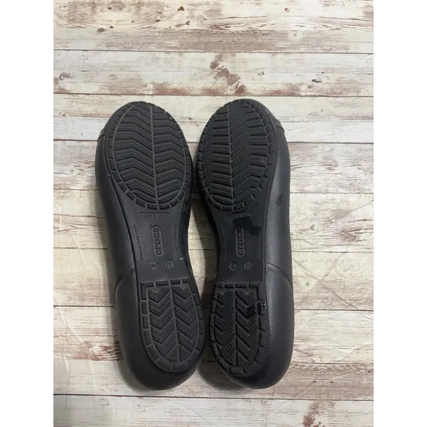 Crocs Patent Cap Toe Black Flats Women's Size 11 Slip-on Comfort Ballet - Image 7