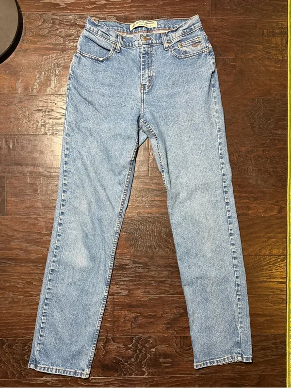 Harley Davidson Jeans Womens 10 Long Light Wash High Rise Straight Leg Retro - Image 2