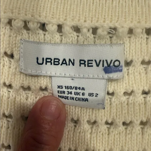 Urban Revivo Womens Xs Blouse Embroidery Cream Color - Image 2