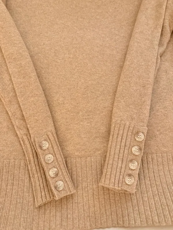 LL Bean Red Textured Knit Long Sleeve Button Cuff Crew Neck Sweater Medium - Image 2