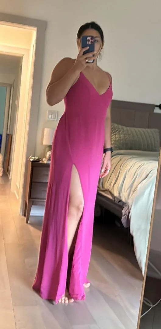Azazie Bridesmaid Dress Fuchsia - Image 4