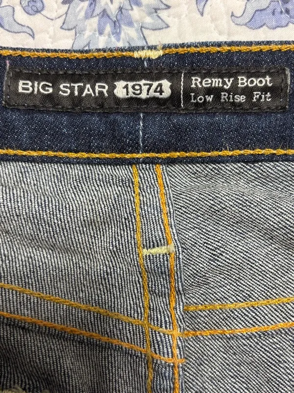 Big Star 1974 Remy Boot Cut Jeans Low Rise Fit Women's 32L Blue Dark Wash rodeo - Image 5