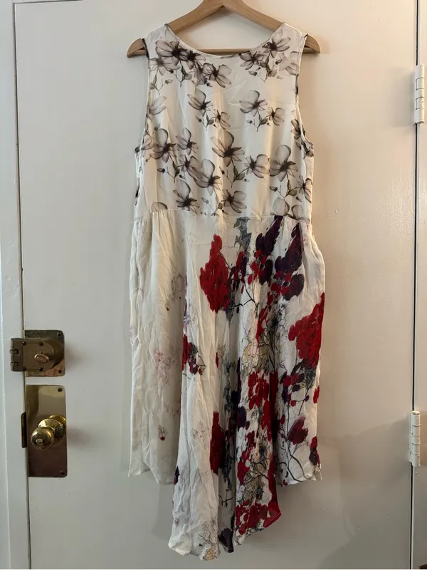 Anthropologie Varun Bahl Floral Levu Swing Dress Size L Sleeveless Hi-low - Image 7