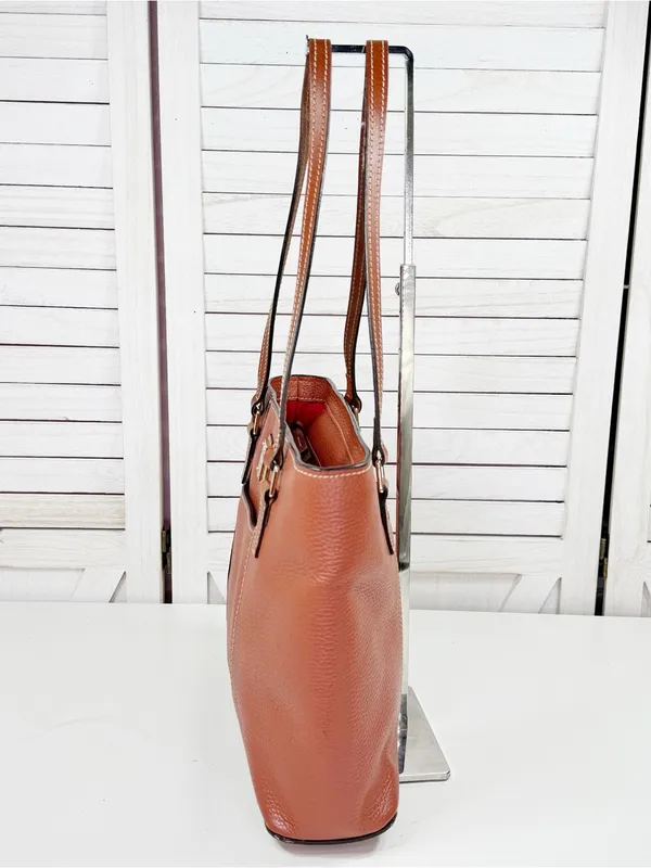 Dooney & Bourke Lexington Small Shopper Tote Bag Pebble Leather Carmel Brown - Image 2