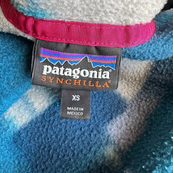 Patagonia Synchilla Snap-T Fleece Pullover Sz XS Stitchwork Underwater Blue 2015 - Image 4