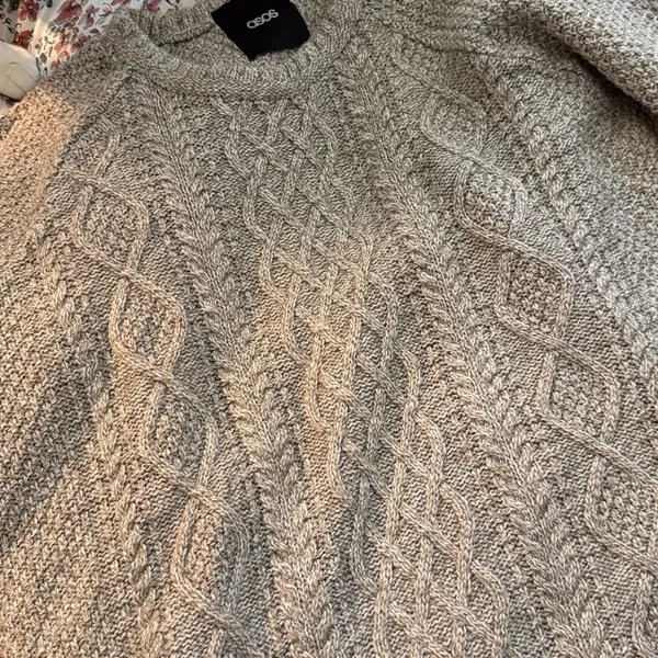 ASOS Heather Tan/Cream Cable Knit Pullover - Image 7