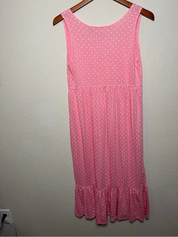Vintage Honors Pink Polka Dot Nightgown Medium Sleepwear - Image 3