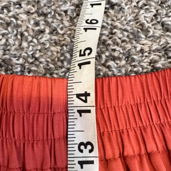 Zara Orange Satin Wide Leg Pull On Pants Womens S High Rise Casual Boho Fall - Image 3