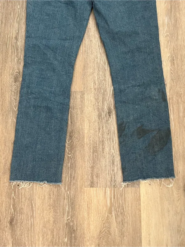 MOTHER Straight Leg Jeans Womens Size 30 Medium Wash High Rise Raw Hem Stretch - Image 10