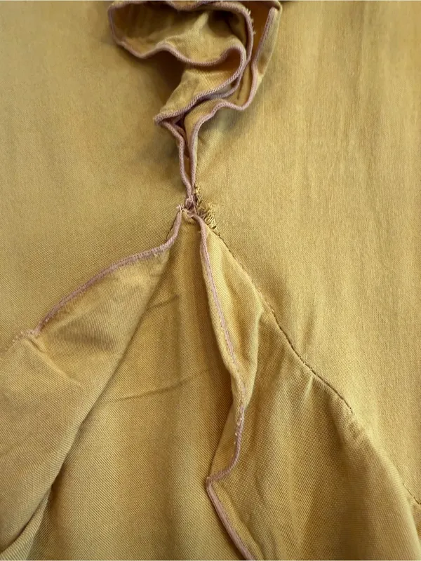 Skemo Basics Flamenco Ruffle Midi Dress - Mustard Yellow - Image 3