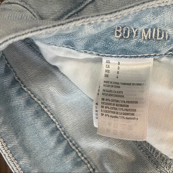 American Eagle Outfitters Light Blue Distressed Denim Shorts - Image 3