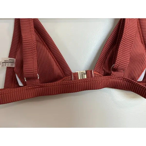 Zaful Burnt Orange Front Clasp Fall Bikini Top Women's Sz Small US Sz 4 - Image 3