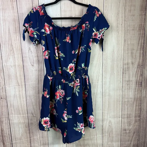 Rue21 Blue Floral Smocked Romper - Image 5