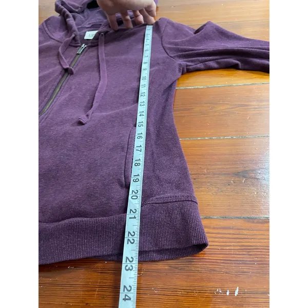 UGG Clara Hoodie Womens M Plum Purple Full Zip Fitted Stretch Sweatshirt - Image 10