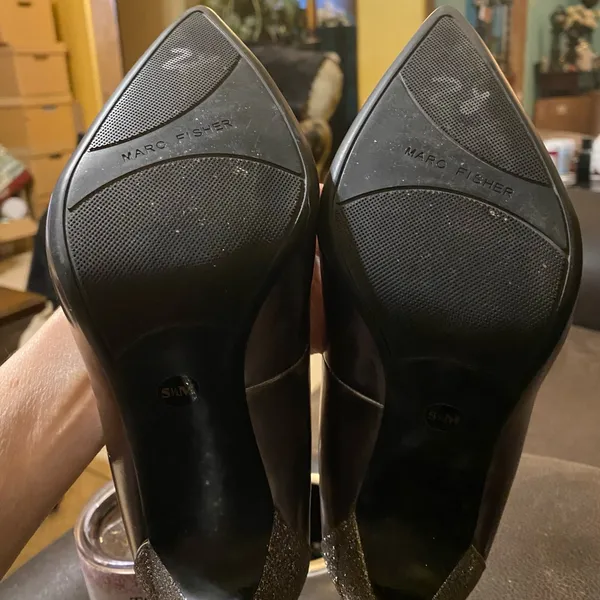 Marc Fisher Pewter and Silver Glitter Heels - Image 5