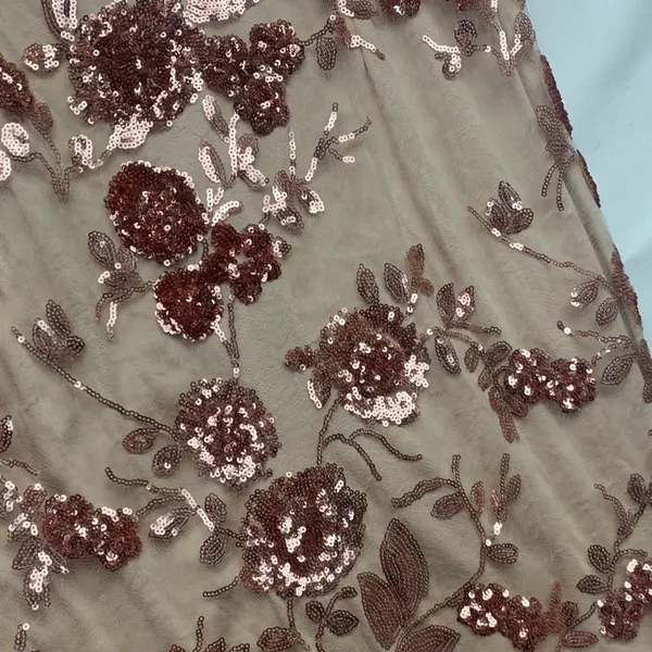 Lulu's size XL Rose Gold Sequin Floral Embroidered Mesh Fabric maxi mermaid ball - Image 6