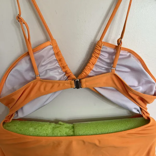 Women's One‎ Piece Orange Swimsuit Open Abdomen Area Size XL - Image 10