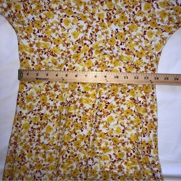 Wedding Guest Dress Size M Organic Cotton Amour Vert Yellow Floral Midi Cottage - Image 12