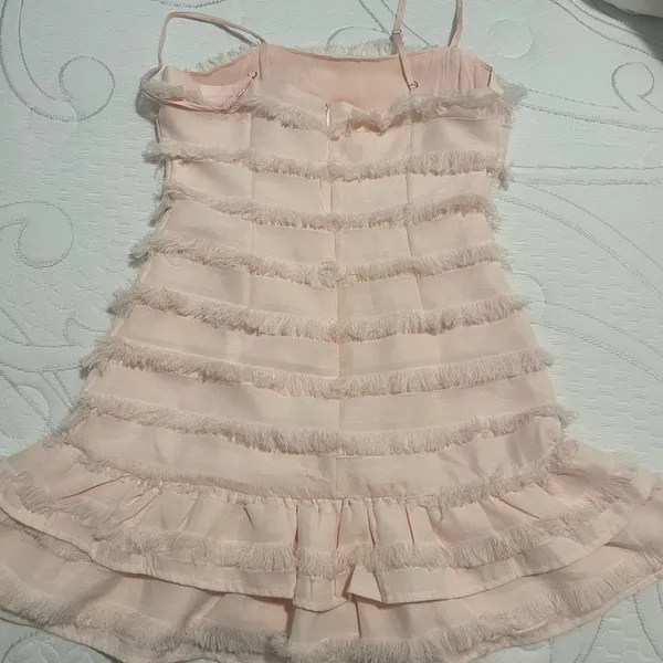 Princess Polly Elegant Cream Fringe Dress - Image 2