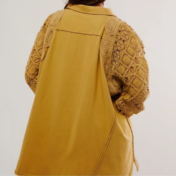 NEW NWT We The Free Olivia Tunic antelope brown long sleeve collared pullover - Image 2