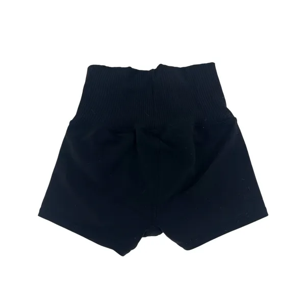 Alo Yoga Goddess Ribbed High-Waist Hot Shorts Black XS 2" Inseam - Image 8