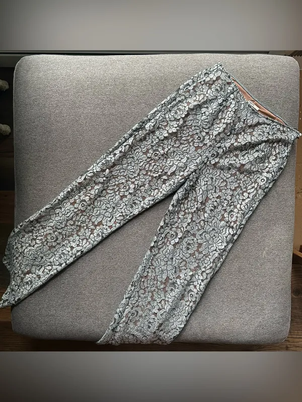 House of CB London Mara Metallic Lace Straight Leg Pants Small - Image 6