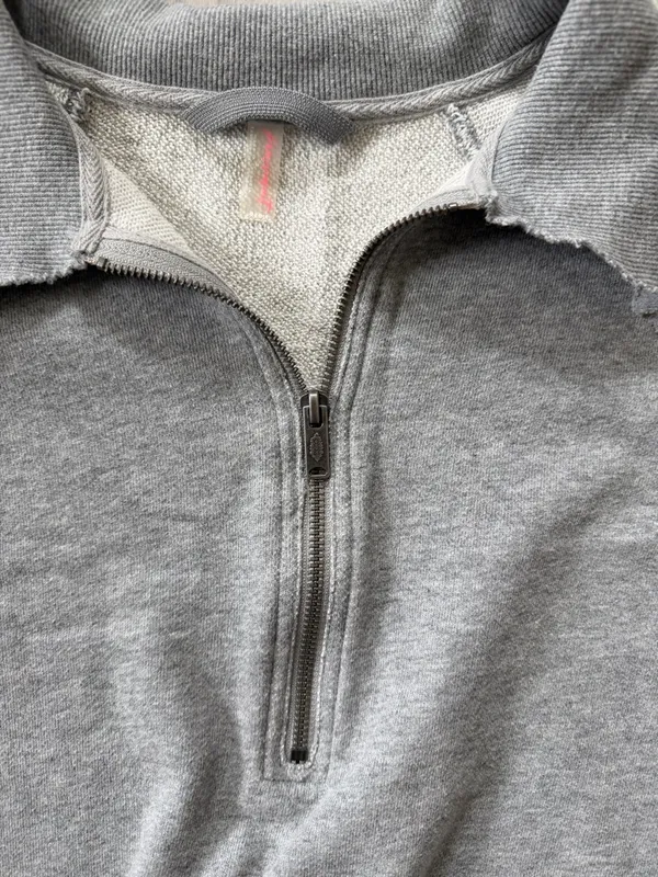 Free People Movement Oversized Gray 1/2 zip Short Sleeve 100% cotton size small - Image 7