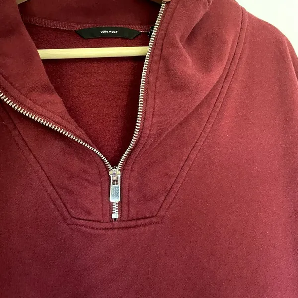 Vero Moda red quarter zip women's size medium pullover sweater‎ fall top casual - Image 5