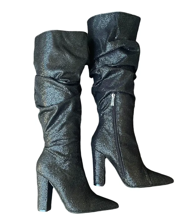 Cape Robbin Beautiful Sparkly Thigh High Block Heel Boots - Image 3