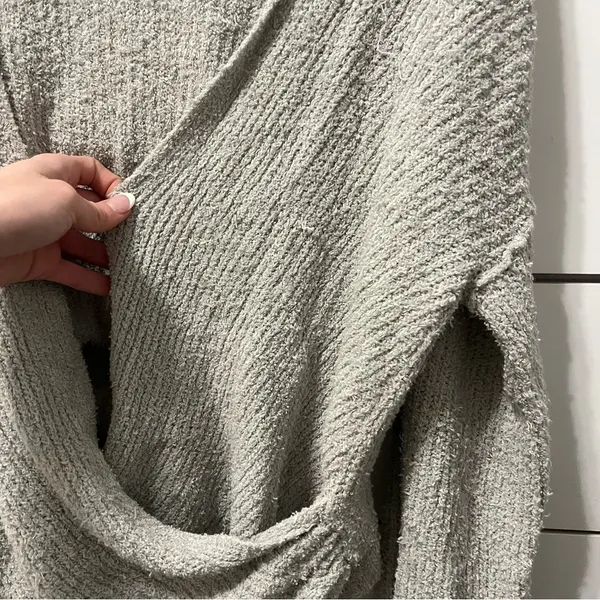 Free People Sensual Wrap Sweater Grey - Image 5