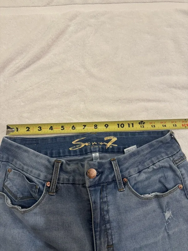 7 For All Mankind Tummy less High Rise Slim Bootcut Medium Wash Jeans Sz 12 - Image 11