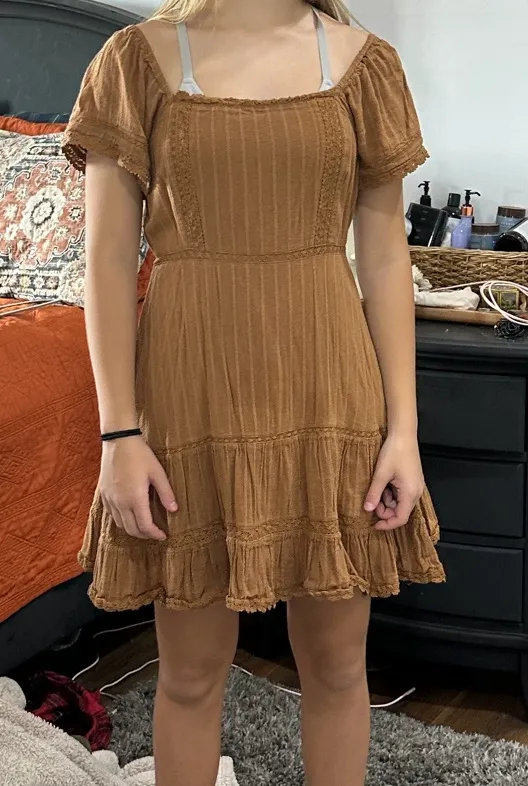American Eagle Tan knit mini dress - Image 2
