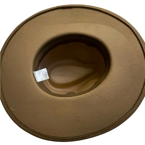 NEW Tan Wide Brim Racher Style Fedora Hat - Image 2