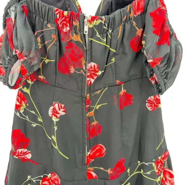 White Fox Boutique Monte Carlo Mini Dress Black‎ Red Floral Size XS - Image 8