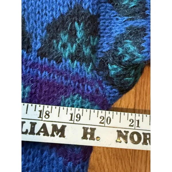 Vintage 90s Gallagher Women's Med Mohair Wool Blend‎ Pull Over Sweater Purple - Image 7