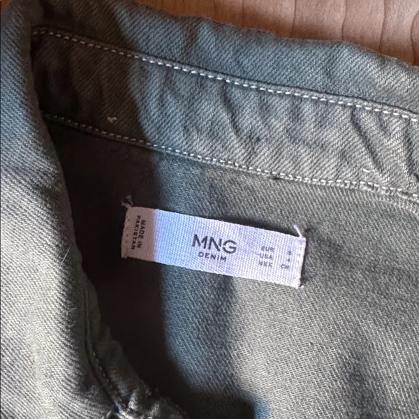 Mango Olive Denim Shirt - Image 2