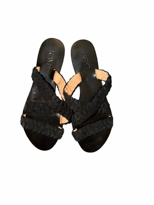 RAYE Black Suede Braided Slide Sandals Size 38.5 - Image 2
